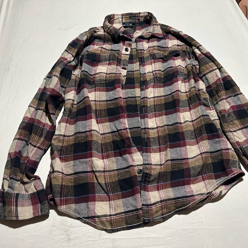 Plaid Flannel Shirt - Multicolor